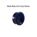 Deep blue cat eye stone ear plug expander with a smooth polished surface finish - Dark Blue Cat's Eye