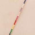 Bracelet tennis doré orné de zircons carrés arc-en-ciel sertis à griffes - Zircon Arc-en-Ciel Positionné (3mm) - Plaqué Or