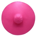 Minimalist large brim rose pink straw hat for sun protection and summer vacations - 25cm Brim / Rose Red