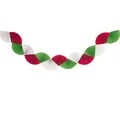 Red, white and green paper fan garland decoration for holiday and wedding party events - Red White Green
