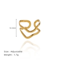 Polierter goldener unregelmäßiger Doppelwellen-Ring mit verstellbarem minimalistischem Design - Gold