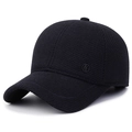 Winter-Baseballkappe für Herren aus dicker Wolle mit warmem Futter und Ohrenschutz - Verstellbar / Marineblau
