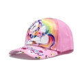 Pink unicorn and rainbow baseball cap for kids with cute cartoon brim patterns - Pink Unicorn