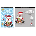 Christmas window sticker set with Santa, penguin, and snowflakes measuring 20x30cm - Merry Christmas Santa Penguin Style