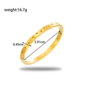 Gold stainless steel bangle with engraved stars and micro-inlaid rhinestones - Gold Star Carving Style (BR-203)