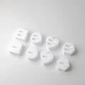 White plaster geometric ring display stands in square, round, heart, and hexagon shapes - Set of 8 Geometric Ring Holders