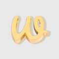 Polished golden mirror finish stainless steel letter w charm bead for jewelry - Lowercase w / Gold