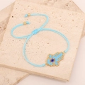 Handgefertigtes Hamsa-Hand-Armband mit blauen Evil Eye-Perlen und verstellbarem Band - 2# See-Blau