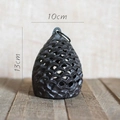 Bougeoir rétro en fonte en forme de pomme de pin marron foncé avec hauteur de 13cm - Bougeoir Pomme de Pin en Fonte (7028)