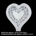 Stampo in silicone bianco traslucido per lecca-lecca a cuore diamantato con trama geometrica - Stile 1 / Trasparente