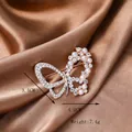 Elegant rose gold butterfly brooch with pearls and rhinestones, size 4x3.5cm, weight 7.4g - Y-09 Vivid Butterfly Brooch