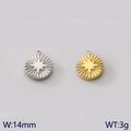 Golden and silver sunburst star charms in 14mm size for DIY jewelry making - Radiating Star Round Style / Steel