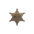Retro bronze sheriff badge in hexagonal star shape with classic SHERIFF lettering - Bronze-Sheriff