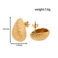 Golden teardrop earrings in sandblasted steel, dimensions 2.07cm height 1.29cm width - Gold Frosted Waterdrop