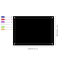 Black acrylic magnetic weekly calendar for fridge with 6 colored dry erase markers - TYU358 Black Large Writing Board (With 6 Pens)