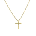 Gold plated 18k brass cross necklace featuring tiny clear gemstones in a minimal design - November - Citrine