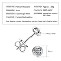 S925 sterling silver snake stud earrings with 3mm D color Moissanite stone in white gold plating - UFO Style (EMO-530W) / 925 Silver / K-White Gold