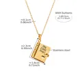 Collana a libro dorata in acciaio inossidabile con incisione My Little Angel - Stile Angelo Oro (RP022)