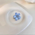Molletta per capelli a fiore blu con design a cinque petali e strass centrale - Blu