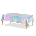 Tovaglia in plastica laser olografica per feste con riflessi arcobaleno iridescenti - Olografico 137*183cm
