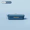 Small flat storage box in dark blue plastic with lid, size 24.7x16.7x7.7cm - Flat Small / Teal
