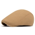 Gorra plana clásica color camello para hombre y mujer en algodón de sarga duradero - Caqui