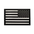 Tactical black and white US flag IR reflective patch with precision laser-cut finish - B&W Glow in Dark (Right)