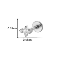 Titanium internally threaded labret stud with three-stone marquise flower design - Silver Marquise Cluster Style (T2583-3#Silver)