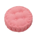 Macro detail of pink round corn velvet seat cushion with durable quilted positioning points - Rose Pink (Round)