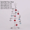 Mini albero di Natale in ferro argento con campanelli colorati e stella, 26,5 cm - Albero a Spirale con Campanelli Argentati