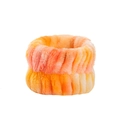 Polsini assorbenti in pile di corallo per lavaggio viso con sfumatura giallo arancio - Polsino Assorbente Sfumato Tie-Dye / Arancione e Giallo Colorato