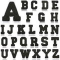 Set di 26 toppe con lettere A-Z in ciniglia bianca e nera per borse e abbigliamento - Nero su Base Bianca Set da 26