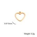 Detailed view of a gold hollow heart metal pendant with size 9.9x10mm and 0.2g weight - 9.9*10mm / Gold Hollow Heart