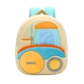 Cartoon steam roller plush backpack for toddlers with blue and orange accents - Forklift