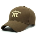 Brown cotton baseball cap featuring fascination embroidery in a casual outdoor style - Adjustable / Coffee