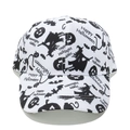 Retro Halloween baseball cap featuring Happy Halloween print and pumpkin graphics - White Happy Halloween Greetings (E)