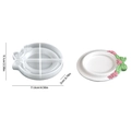 Ovale siliconen mal met strik voor DIY harsbakjes, afmeting 11,6 cm bij 9,1 cm - Nr. 1 Strik-Ovaal Dienblad / 11.6cm x 9.1cm x 2cm