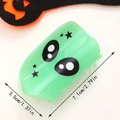 Pinza per capelli verde in acetato con motivo alieno per coda alta, misura 7,1cm x 3,5cm - Stile A-Alieno Verde
