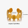 Anillo chic de acero inoxidable chapado en oro 18K con discos ovalados texturizados - Anillo Ovalado / Dorado