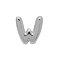 Balloon style metal letter W charm in silver finish for DIY bracelet personalized jewelry - Silver/Letter W