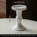 Large white hourglass glass candle holder for vintage home decor, height 13.8cm - White Large