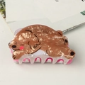 Cute brown cartoon sleeping puppy hair claw clip made of textured acetate material - Sleeping Brown Dog Style (C16-4-12)