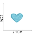 Detailed view of blue heart embroidered patch with dimensions 2.5cm by 2.0cm - Blue Heart (22号)