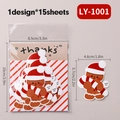 Autocollants de Noël bonhomme de pain d'épices pour scrapbooking et cadeaux - LY-1001 (Sucre d'Orge en Pain d'Épices)