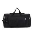 Bolso de viaje negro de nailon con asas dobles y correa de hombro ajustable cómoda - Negro