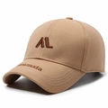 Khaki structured baseball cap with 'AL' and 'Ataraxia' embroidery in brown - Adjustable / Khaki