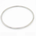 Minimalist 2mm silver stainless steel thin bangle with a smooth polished finish - Single Ring (Inner Diameter 55mm) / Silver