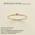Minimalist 14K gold stainless steel ring with 2mm round pink October birthstone - US 7 / Gold October Light Rose