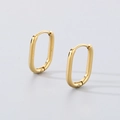 Boucles d'oreilles créoles géométriques ovales en U, finition acier inoxydable doré - Or (KE116540-GC)