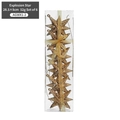 Set of 6 gold glitter hollow star Christmas tree ornaments in clear gift packaging - Gold Eight-Pointed Star / Set of 6